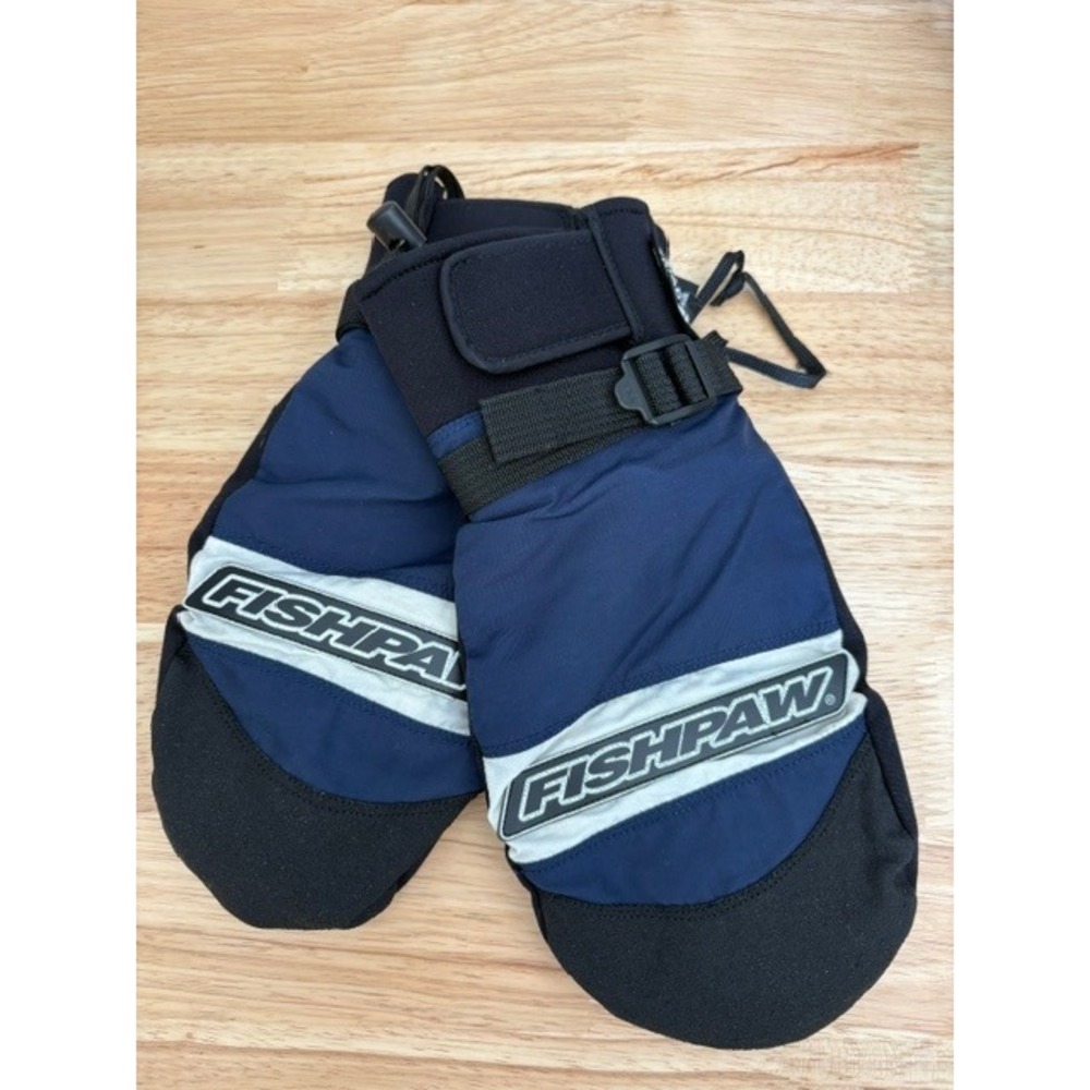 VTG Fishpaw Triad Mens Ski Mittens‎ Navy Blue Black Reflective Winter Snow Large